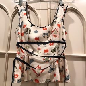 Nanette Lepore Sleeveless Animal Print Blouse